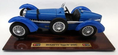 Burago 1/18 Scale Diecast 3505 Bugatti Type 59 1934 Blue on Plinth - Image 1 of 4