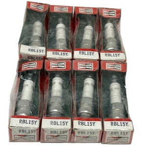Set of Eight Champion Spark Plugs RBL-15Y New In Package New Old Stock - Picture 1 of 5