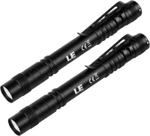 LED Pocket Pen Light Flashlight Small Pen Light with Clip Work Repair Pack of 2 - Picture 1 of 5