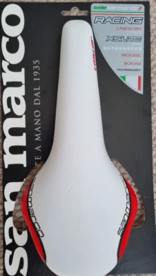 Selle San Marco Saddle Concor 134mm 278mm bicicleta de estrada 200g base de fibra de carbono branca - Imagem 1 de 4