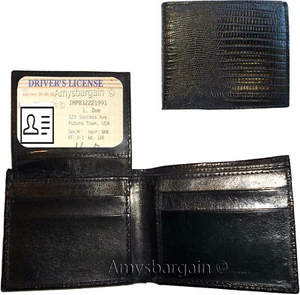 Herren-Geldbörse mit Doppelfaltung neuer Stil gewebt bedruckt echtes Leder 2 Geldscheinfächer 6 Karten - Bild 1 von 12