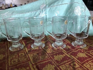4 x PRINCESS HOUSE Heritage Mugs - Tea/ Irish Coffee - Tempered Glass - - Picture 1 of 9