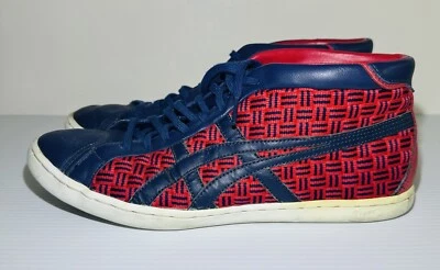 Onitsuka Tiger Asics Men's Mexico Mid Top Leather Shoes Size US 10 Red & Blue - Image 1 of 4
