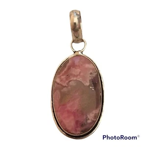 Gorgeous RHODOCHROSITE Set in Sterling Silver 925 PENDANT, NEW - Picture 1 of 5