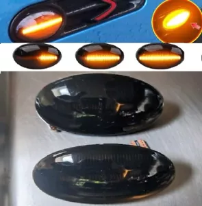 R53 MINI Cooper S JCW LED Dynamic Sequential Flowing Indicators Repeaters Black - Picture 1 of 3