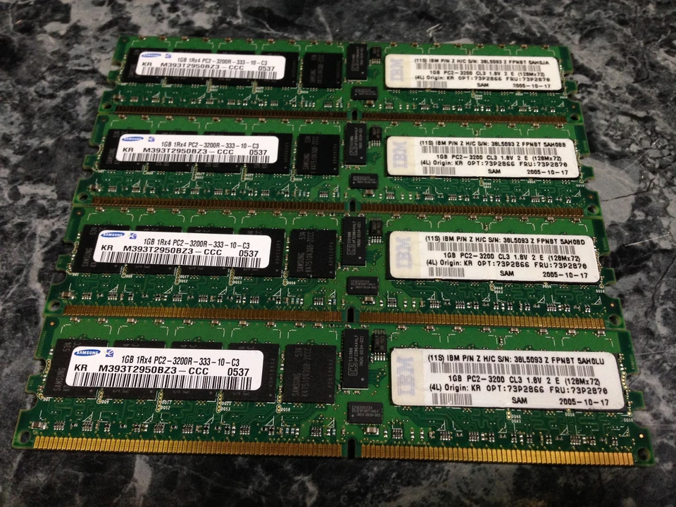 4GB (4x1GB) IBM 73P2870 RAM PC2-3200 CL3 1.8V - Image 1 of 1