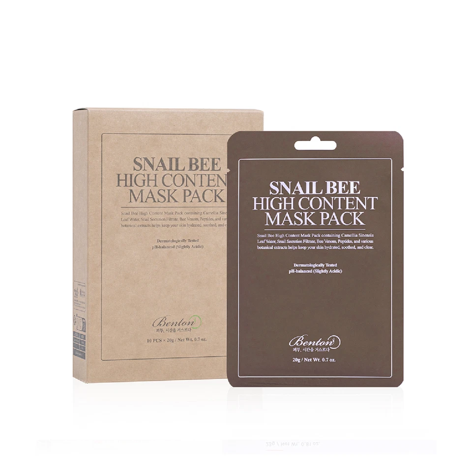 Paquete de máscara de alto contenido Benton Snail Bee 20 g (0,7 oz) x 10ea Foto 1 de 1