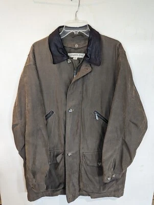 LONDON FOG Мужская Sz Lg Chore работы пальто кожаный воротник молнии подкладка - Изображение 1 из 4