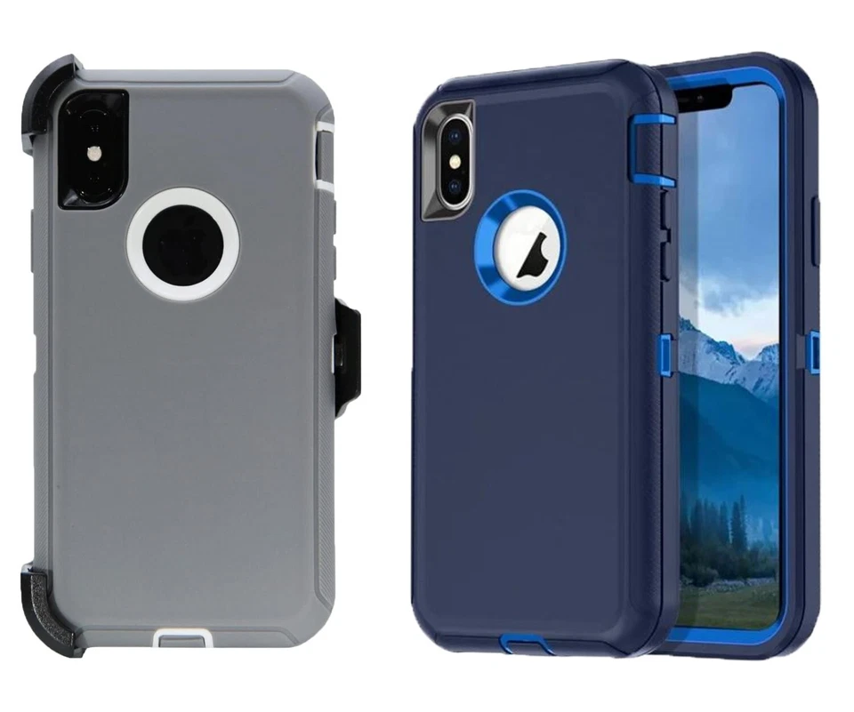 For Apple iPhone X / XS Heavy Duty Defender Case Cover Shockproof Belt Clip - Image 1 of 1