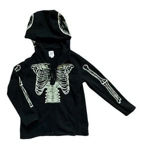 Jugendliche Jungen Lücke Halloween leuchten im Dunkeln Skelett Totenkopf Sweatshirt Hoodie - S - Bild 1 von 2