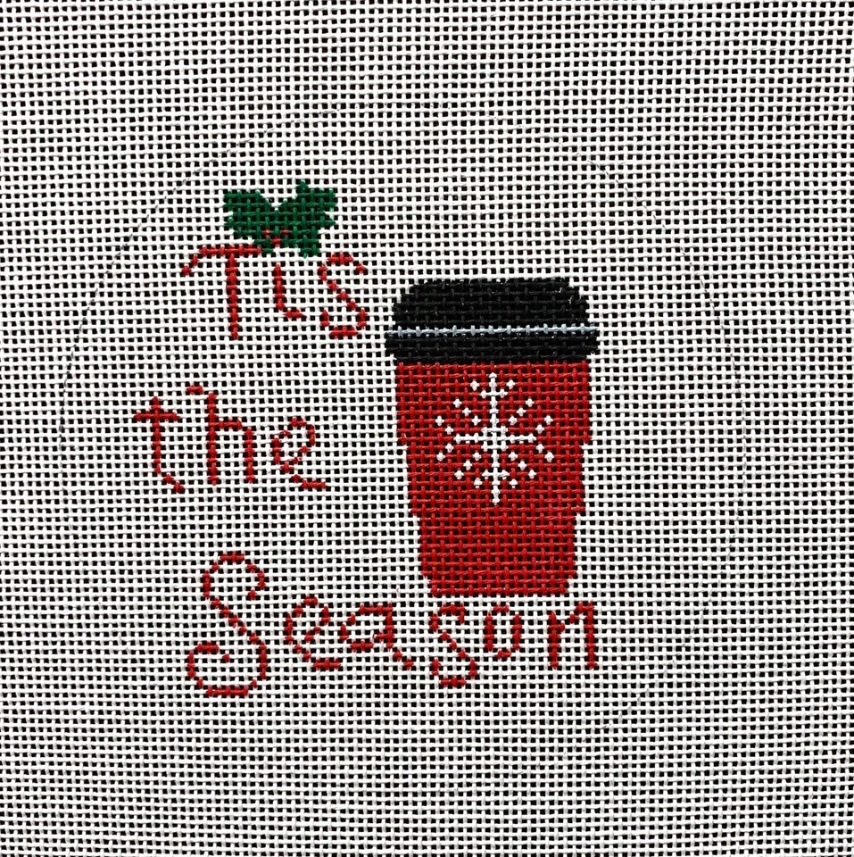Needlepoint Handpainted Suzie Vallerie Tis the Season 4" - Image 1 of 4