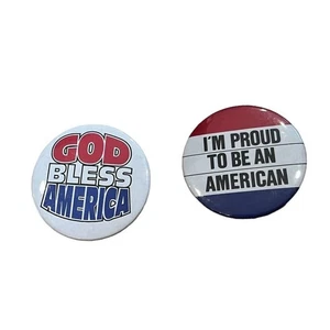Distintivo vintage Orgoglioso di essere un americano, God Bless America spilla pulsante spilla-come nuovo - Foto 1 di 5