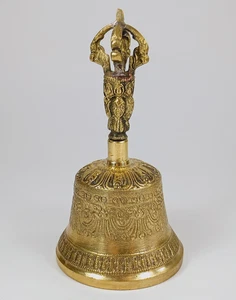 The Original Tibetan 5" Pure Handmade 7 metal Bell and Dorje for Meditation. New - Picture 1 of 9