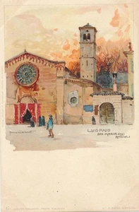LUGANO - Sta Maria Degli Angioli Manuel Wielandt signierte Postkarte - Schweiz - UDB - Bild 1 von 2