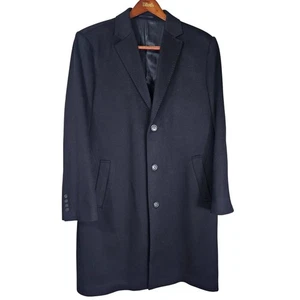 Hart Schaffner Marx Loro Piana Capolavoro Wool Overcoat 46R Black Quiet Luxury - Picture 1 of 8