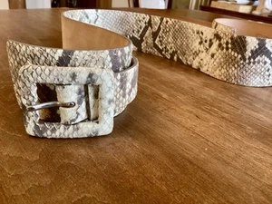 Cinturón Doncaster de cuero genuino de pitón de lujo vintage hecho en Italia para mujer talla M - Imagen 1 de 12