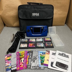 Rare Blue Sega GameGear with Games & Accessories