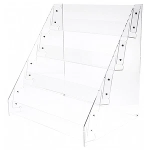 Plymor Acrylic 4-Level Tilted Card Display Rack, 24.375" W x 19.5" D x 26" H - Picture 1 of 1