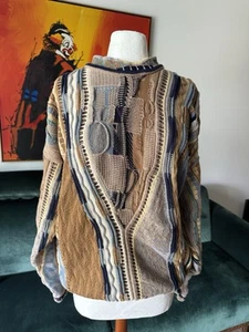 Tosani Sweater Textured Vintage XL/TG Coogi Style 100y% Cotton Made - Picture 1 of 7