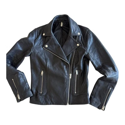 Topshop Leather Moto Jacket Black Women’s Size 4 - Image 1 of 4