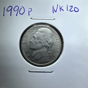 Jefferson nickel 1990 – P Grease Error - Picture 1 of 13