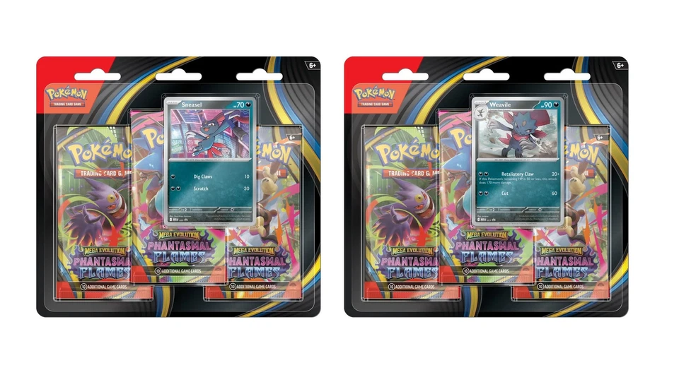 Factory Pokemon Mega Evolution Phantasmal Flames 3-Pack Blister - Weavile
