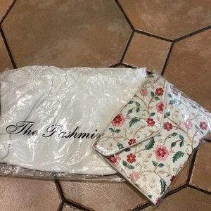 Embroidered Sequin Clutch Bag Matching Pashmina Set Ivory new wedding occasion - Picture 1 of 4