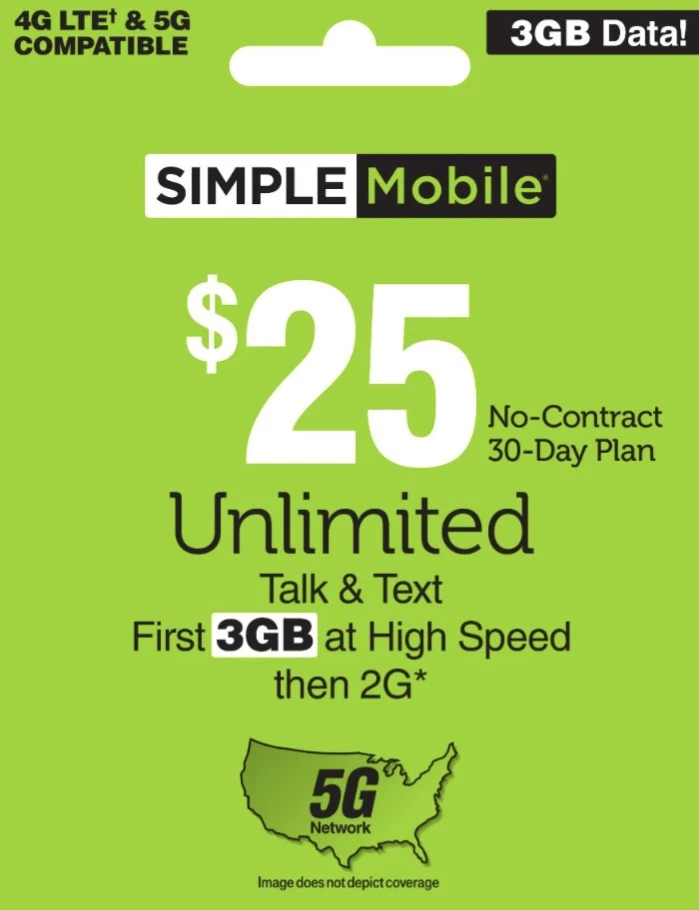 Simple Mobile 25 Refill Top Up ✔️ Direct to Phone✔️ Fast #1 Refiller  🌟🌟🌟🌟🌟 - Image 1 of 1