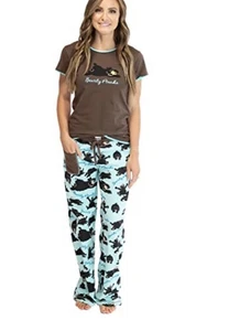 Lazy One Pyjama Damen "Bearly Awake" BÄR kostenloser Versand USA 100 % Baumwolle - Bild 1 von 1