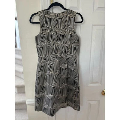 NWT Shoshanna Glenda Black & Metallic Gold Abstract Art Deco Sheath Dress - Image 1 of 4