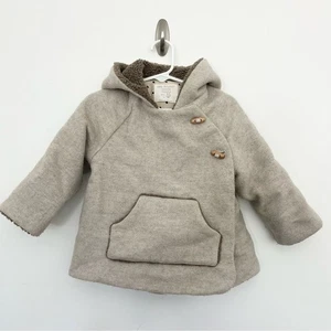 Abrigo Parka Zara Babygirl Niños Tostado Guisante con Capucha Elfo Gnomo Talla 2-3 Años Avena - Imagen 1 de 10