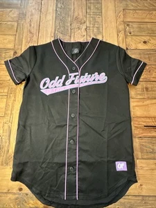 OF Odd Future schwarz Button Down bestickt Baseball Trikot Hip Hop Gr: MEDIUM - Bild 1 von 7