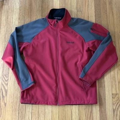 Marmot Softshell Performance Jacket Men’s XL Red Fleece Lined Full Zip Stretch - Image 1 of 4