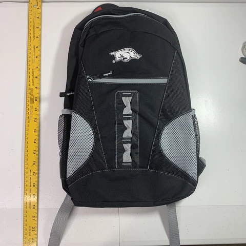 NCAA Arkansas Razorbacks Backpack Black Grey 18 in NWT Cover
