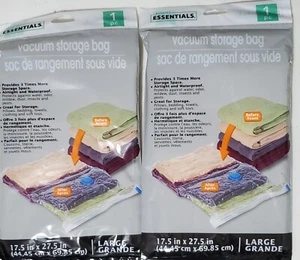 SET MIT 2 Essentials Vakuumbeuteln - große 17,5 x 27,5 Zoll versiegelte Tasche - Bild 1 von 1