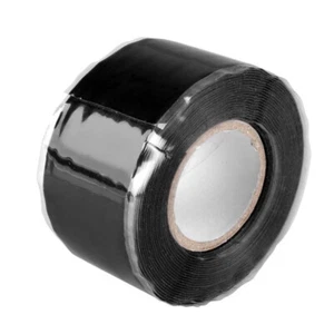Silicone Tape Self Fusing Plumber Electrition Pipe Repair Hose Leak Black Useful - Picture 1 of 3