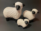 3 pc Ceramic Sheep Family Black & White Figurines Statues Country Decor