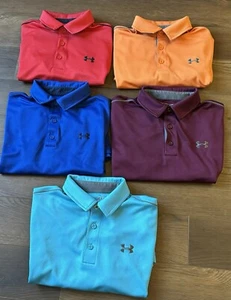 Mens Under Armour Heat Gear Polos, Red, Burgundy, Orange, Blues Medium - Picture 1 of 19