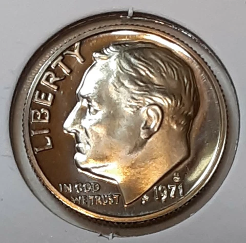 1971 Roosevelt Dime  S - Proof Cover