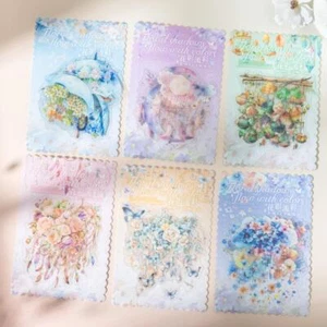 10Pcs Floral Pendant PET Stickers Scrapbooking Sticker Journal Album Card Crafts - Picture 1 of 13