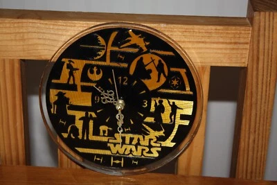 STAR WARS CLOCK   7.75 INCH DIAMETER COVERED WITH EPOXY - Image 1 of 3