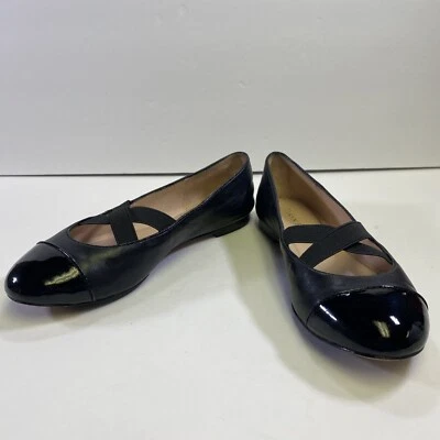 Bailarina de ballet TARYN ROSE TRi Bice de cuero negro entrecruzada Mary Janes 6 Foto 1 de 4