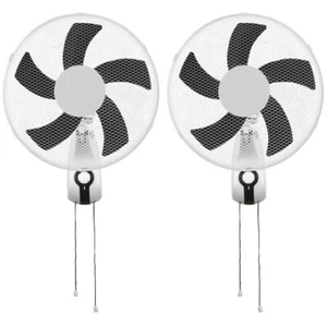 Caja de 2 x Ventiladores de Pared Ciclónicos Oscilantes 3 Velocidades Aire Refrigeración Ventilación Cool - Imagen 1 de 1