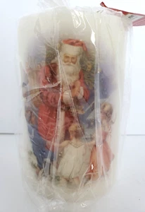 Inglow flammenlose LED Kerze mit Bildern vom Weihnachtsmann der alten Welt + viktorianische Kinder - Bild 1 von 7
