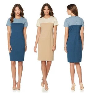 Hal Rubenstein The "Darra" Checkered-Top Dress 468362-J (M, Almondine ) - Picture 1 of 2