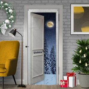 Decoración Navidad - Nieve Escena - Personalizado Texto Navidad Puerta Pancarta - Imagen 1 de 2