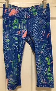 DSG Girls 2XS 4 5 Leggings Blue Pink Green - Picture 1 of 3