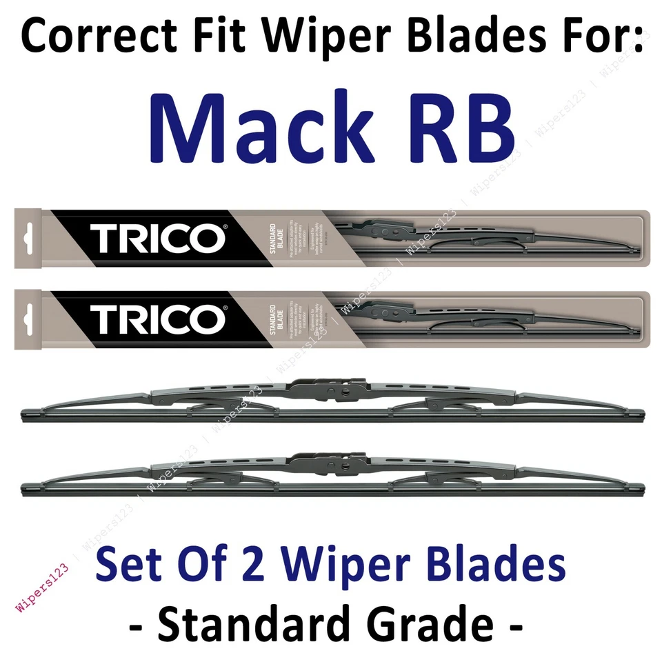 Paquete de 2 escobillas limpiaparabrisas estándar - aptas para Mack RB 1993-2005 - 30180x2 Foto 1 de 1