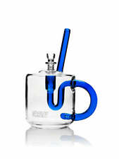 GRAV Coffee Mug Bubbler w/ 14mm Cup Bowl- Now with Colored Accents- Cobalt Blue