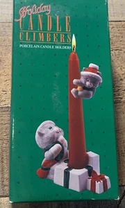 Cat Holiday Candle Climbers Giftco Christmas Candle Set Vintage With Box - Picture 1 of 9